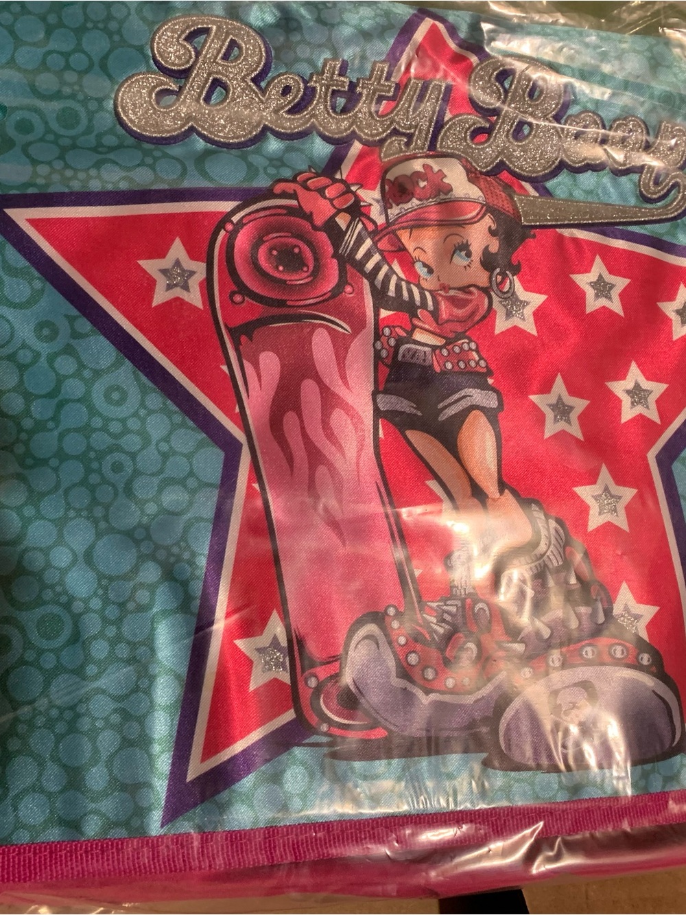 Betty Boop Pink Skateboard Graphic Messenger bag
